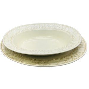 Vintage Vernon ware by Metlox Antiqua Oval Large Platter and  Vegetable Bowl Set